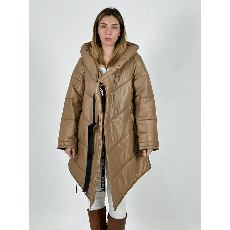 ENIGMATICA BOUTIQUE - Parka Italiana Cruzada con Amarre - Café