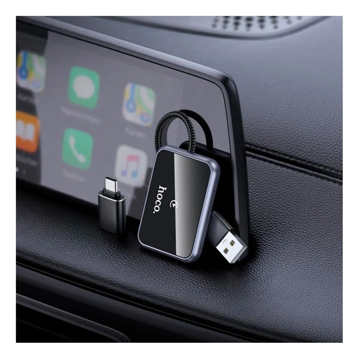 HOCO - Adaptador Inalambrico Para Carplay Usb + Adaptador Usb C