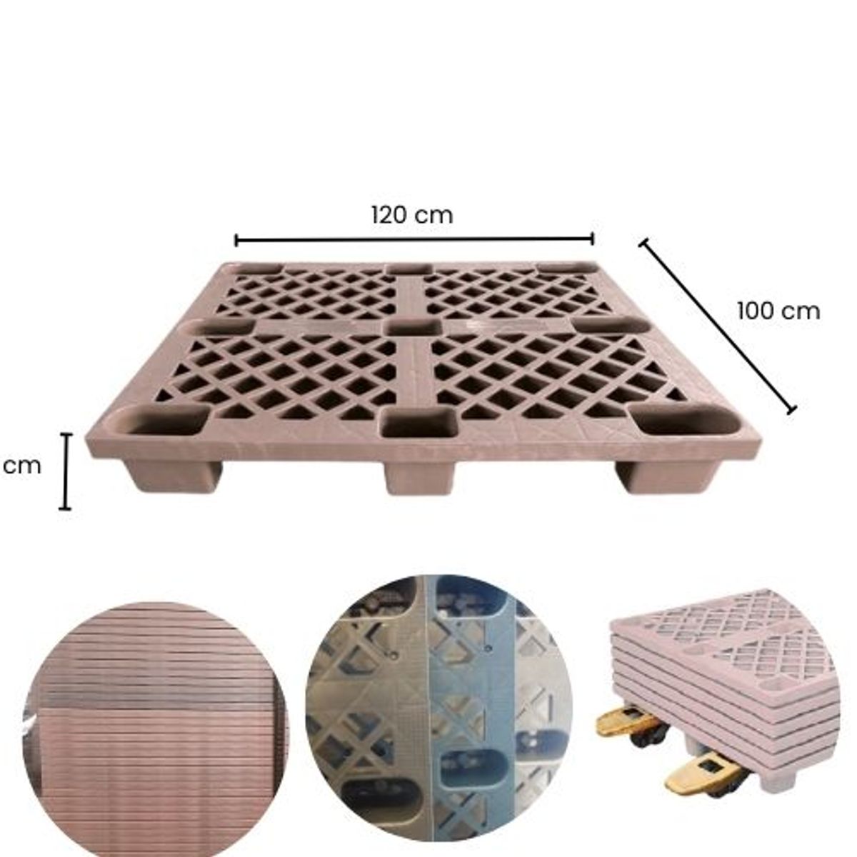 MARIENBERG - Pallet PP con 9 Tacos 120 x 100 x 15 cm