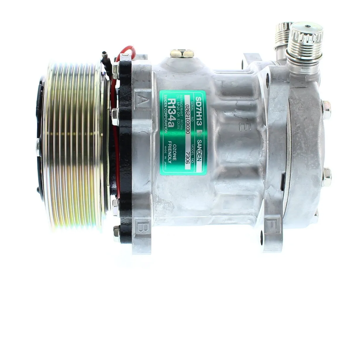 SANDEN - COMPRESORES DE AC 7H13 8PK 12V 119MM TAPA JE 7306 SANDEN