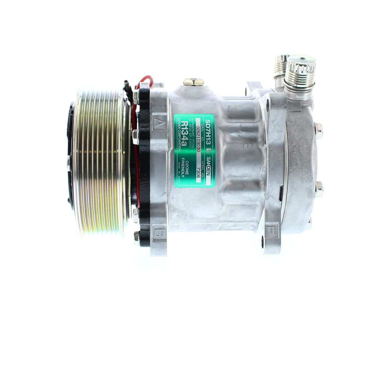 SANDEN - COMPRESORES DE AC 7H13 8PK 12V 119MM TAPA JE 7306 SANDEN