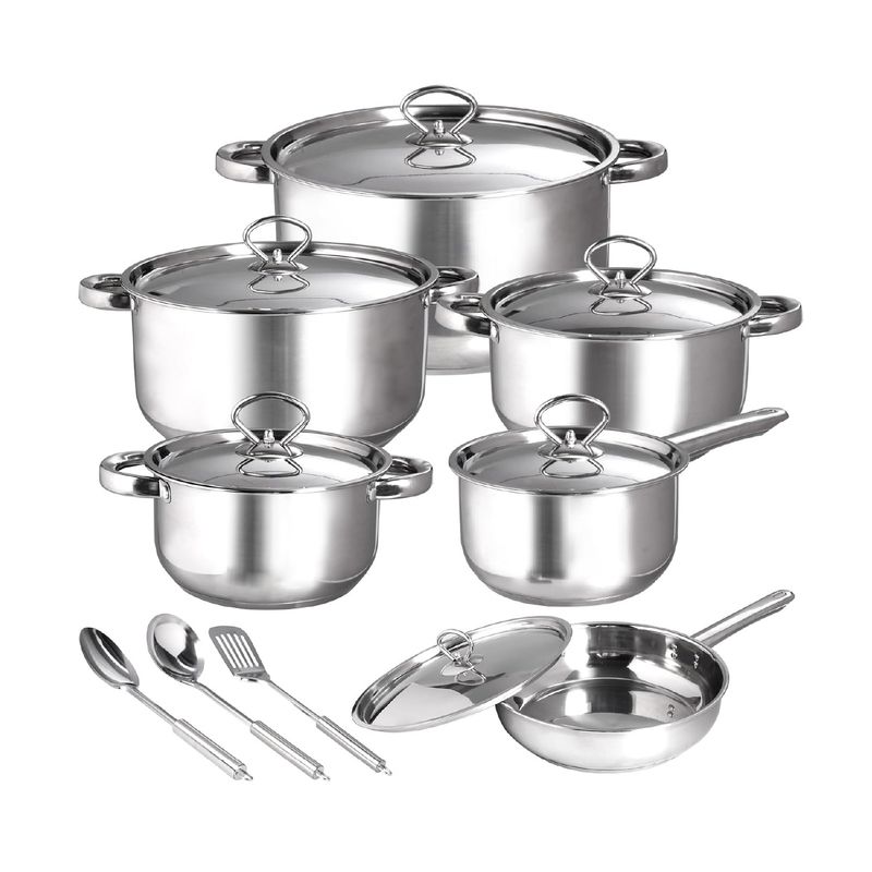 REBAJAS - Juego de Ollas Cocina 15 Piezas Acero Inoxidable Antiadherente