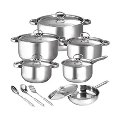 REBAJAS - Juego de Ollas Cocina 15 Piezas Acero Inoxidable Antiadherente