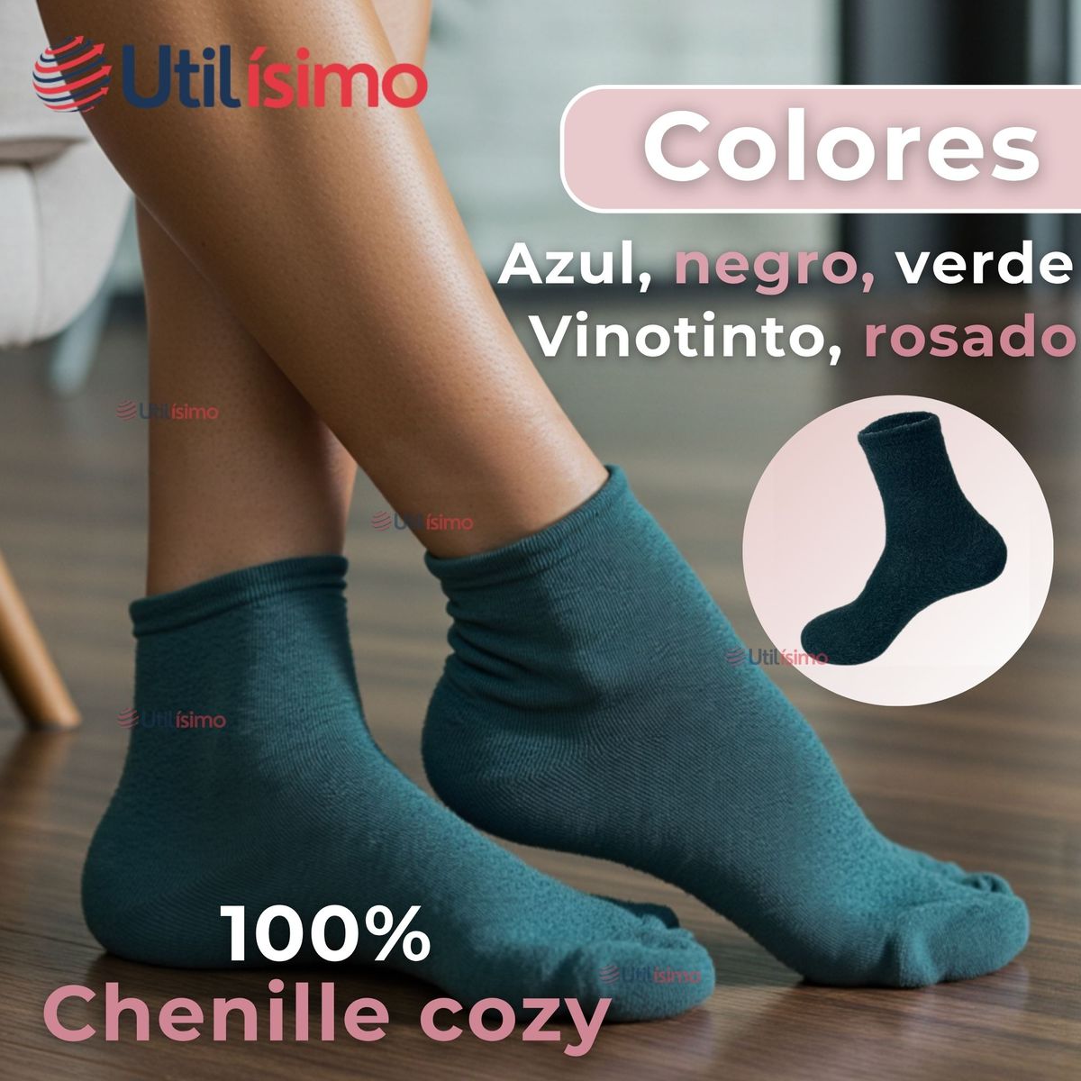 UTILISIMO - Pack 6 Calcetines Térmicos Y Extra Suaves Chenille Cozy Mujer Surtido