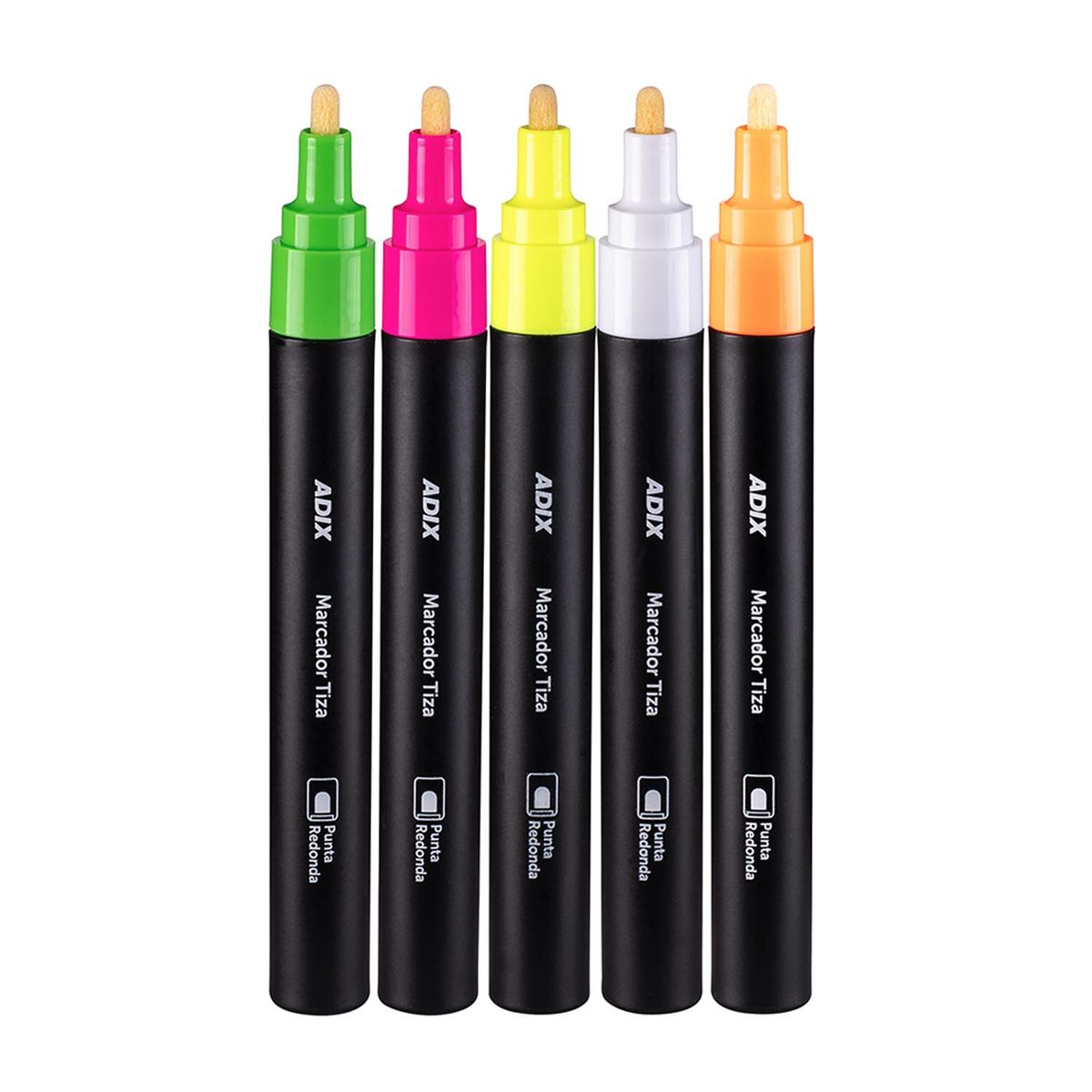 ADIX - Marcadores Tiza Adix Fluorescente 5 Colores