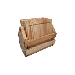 GENERICO - Set 6 Platos De Madera Para Asados Coctel Servicio