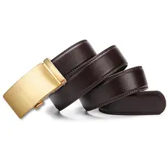 SN SONEC - Cinturón ejecutivo hombre hebilla automática modelo Pure Golden