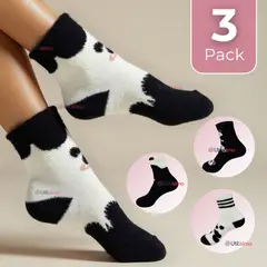 UTILISIMO - Pack 3 Calcetines Térmicos Y Suaves Terciopelo de Visón Niña Surtido