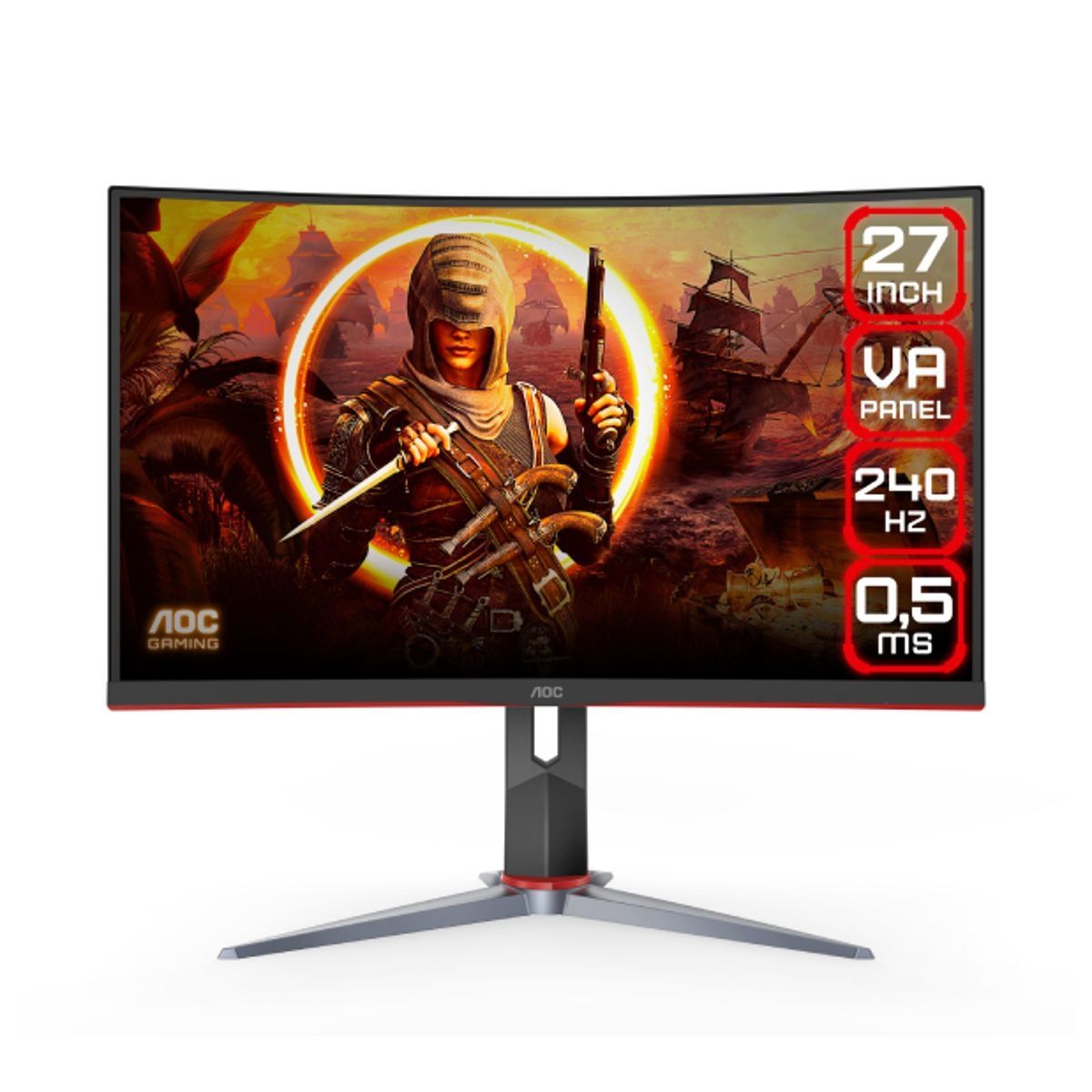 AOC - AOC Monitor Curvo Gaming 27 Pulgadas VA Full HD 240HZ C27G2Z