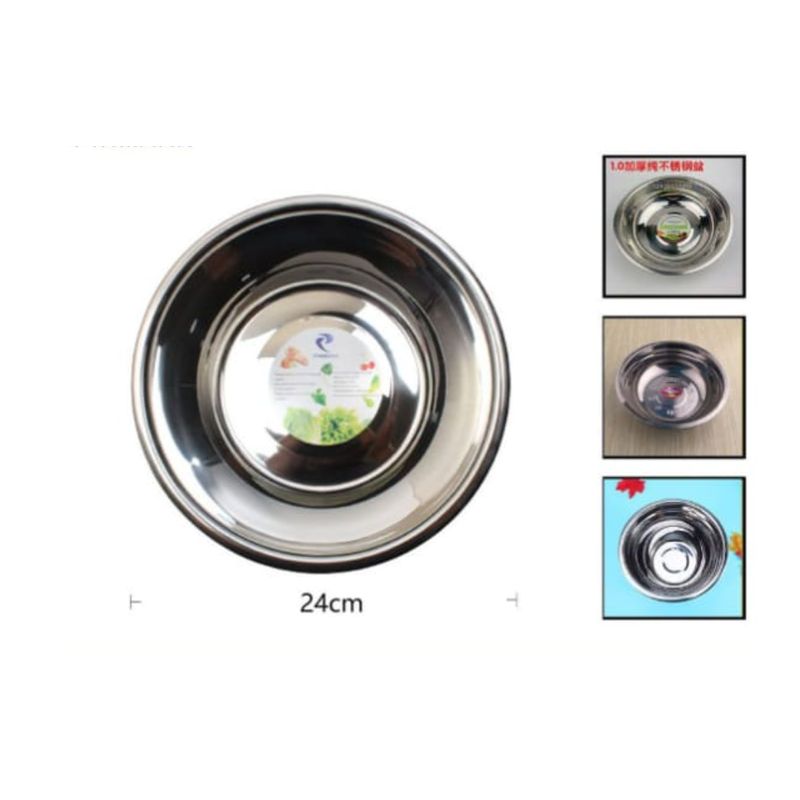 GENERICO - Bowl De Acero Inoxidable 24 Cm Para Cocina