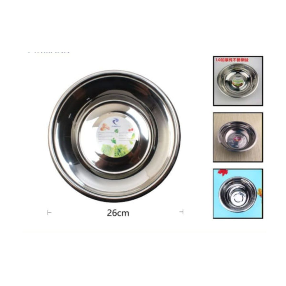 GENERICO - Bowl De Acero Inoxidable 26 Cm Para Cocina