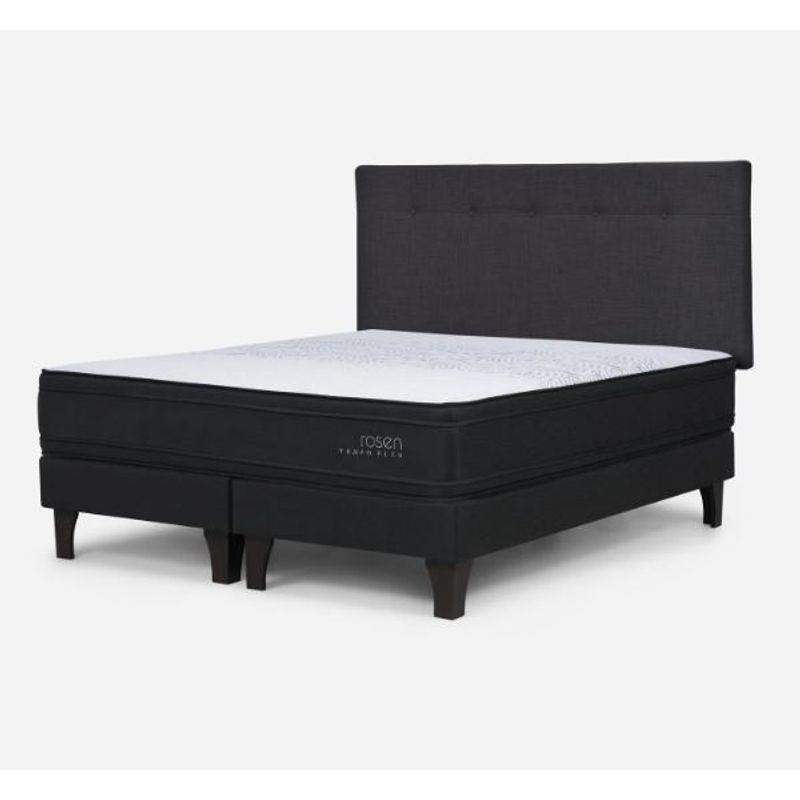 ROSEN - Cama Europea Tempo Plus 2 Plazas + Respaldo New Bennet Rosen