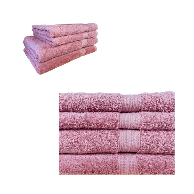 CHITECO - Pack 4 Toallas Chiteco (by Lourdes) 500g Baño y Manos Rosa Lisa