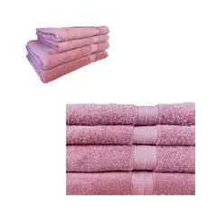 CHITECO - Pack 4 Toallas (by Lourdes) 500g Baño y Manos Rosa Lisa