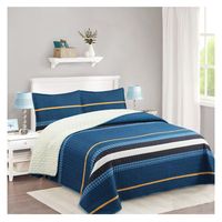 Cubrecama Quilt Juvenil Sherpa 1.5 Pza. Modelo Urban Blue