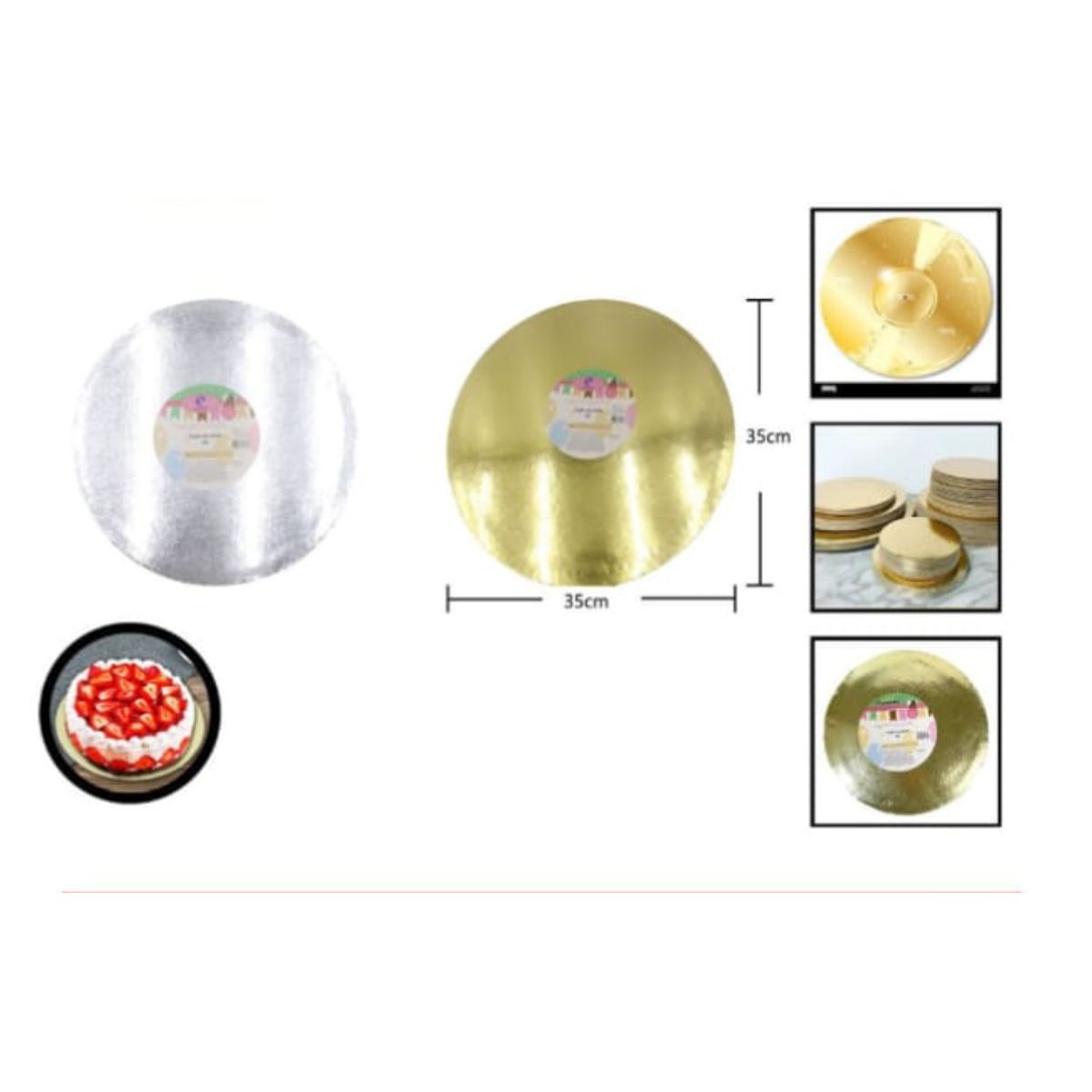 GENERICO - Bandeja Base Para Torta Redonda 35x5mm