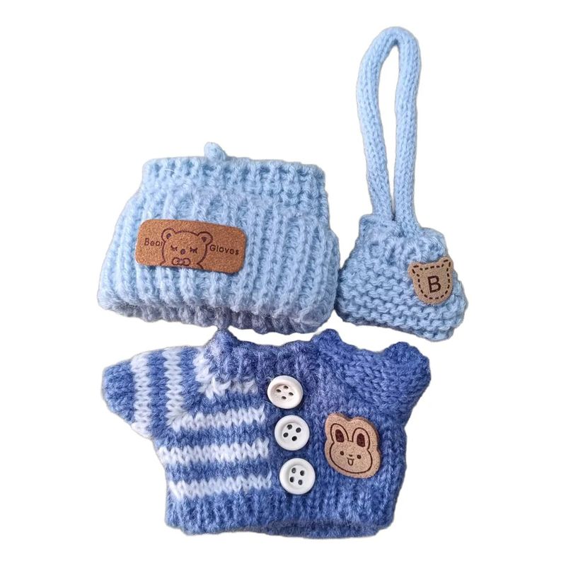 GENERICO - Ropa Para Labubu, Conjunto De 3 Piezas. Lana Azul.