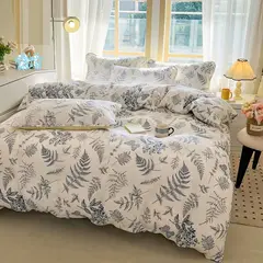 GENERICO - SABANA 1.5 PLAZA TF BLANCO HOJAS SET DE 3 PIEZAS