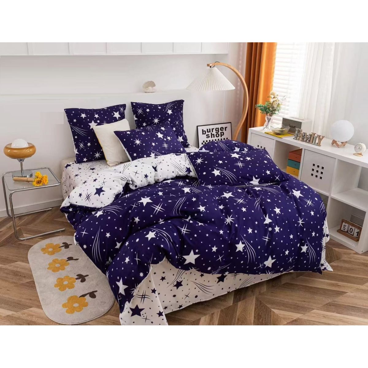 GENERICO - SABANA 1.5 PLAZA TF AZUL ESTRELLAS SET DE 3 PIEZAS