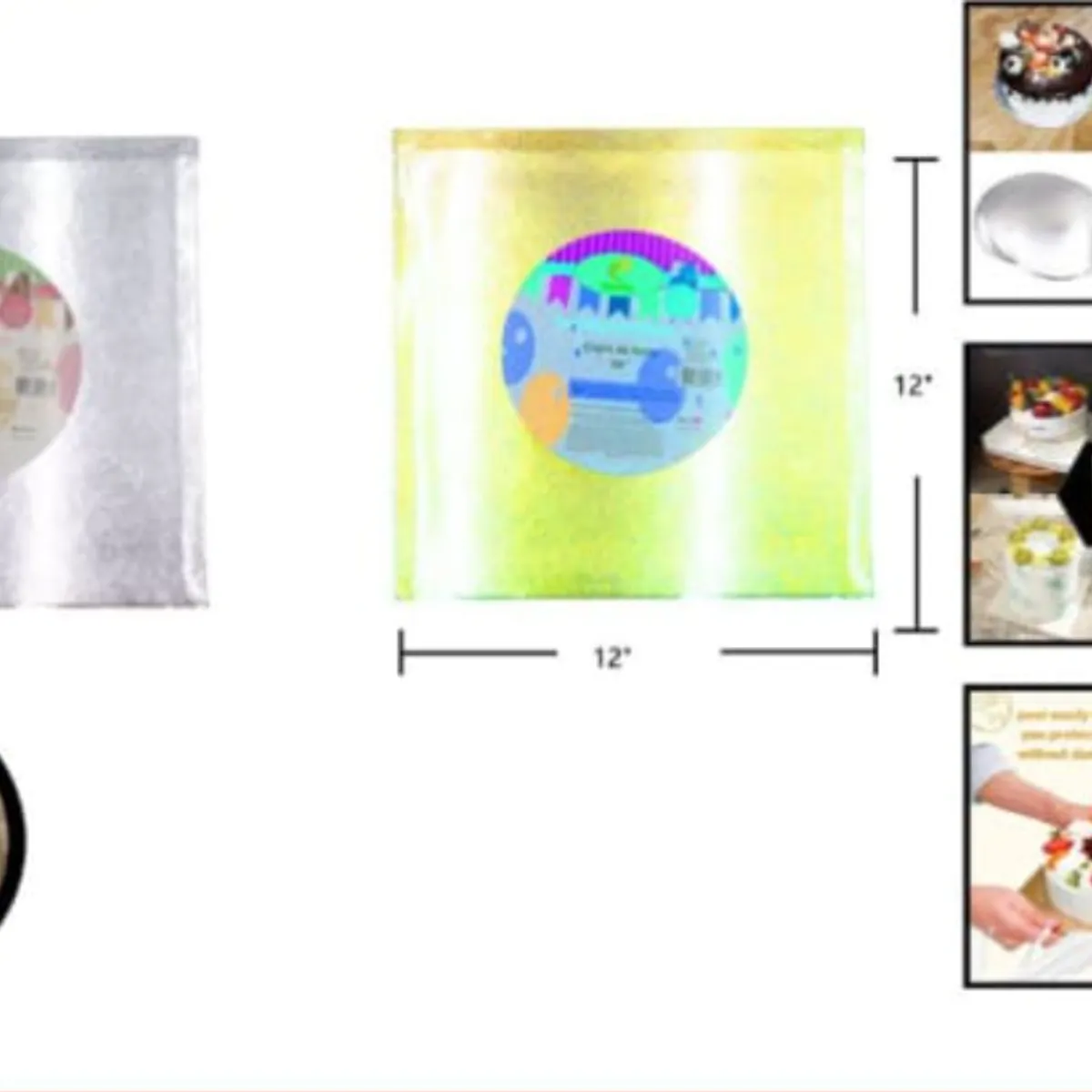 GENERICO - Bandeja Base Para Torta Cuadrada 12 Cm