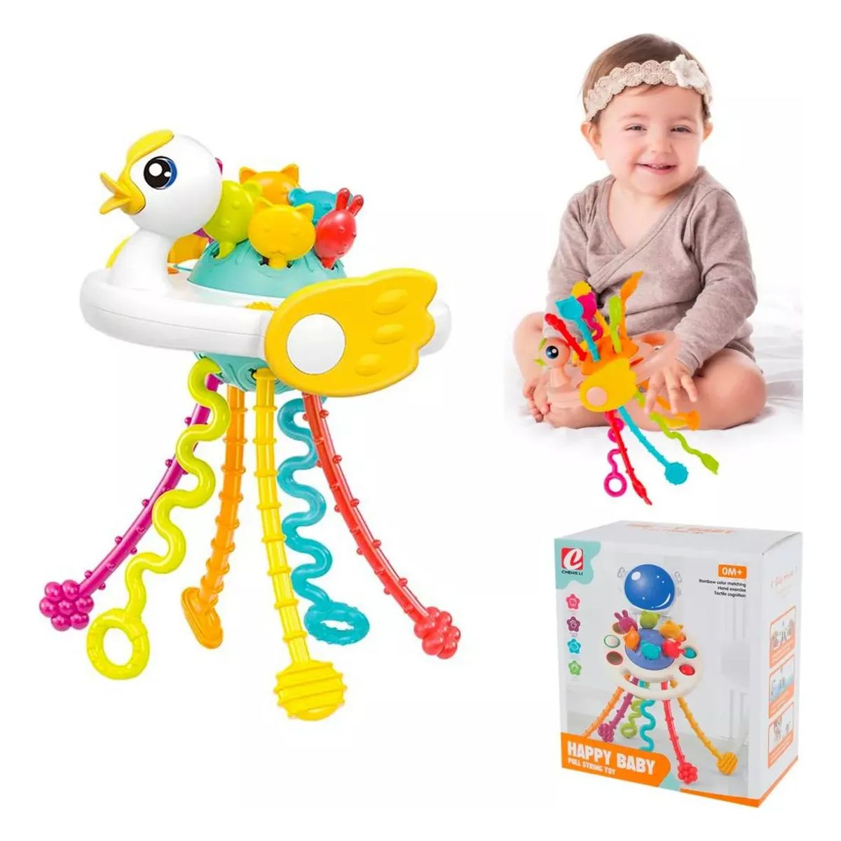 GENERICO - Sonajero mordedor bebes cisne estimulante sensorial