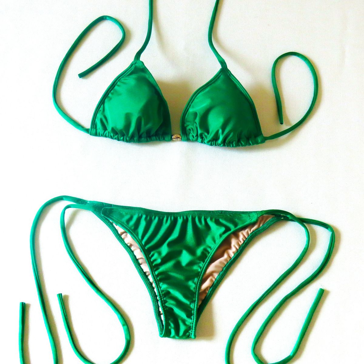 CREA PRINT - Traje de Baño Bikini  Mod. CHOCOLATE Top Triángulo y Bottoms con tiras