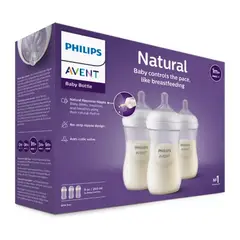 AVENT - Pack 3 Mamaderas Natural Response 260ml 1m+