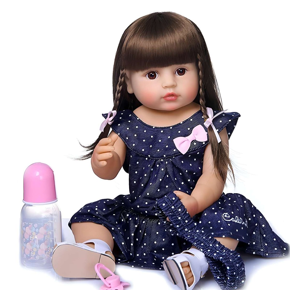 GENERICO - Muñeca infantil bebé realista silicona azul