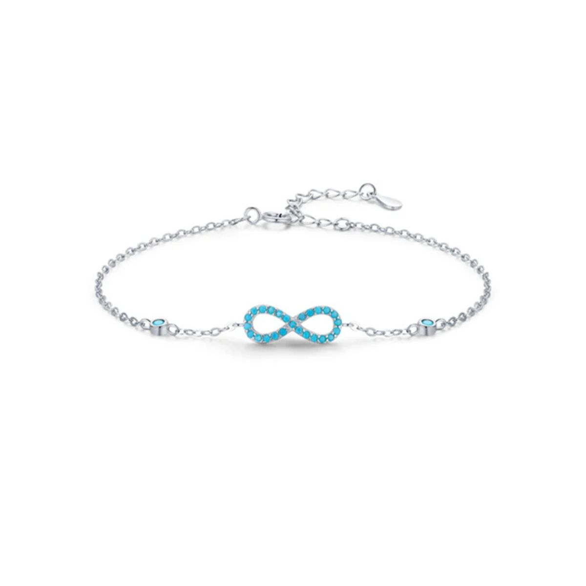 GENERICO - Pulsera infinito turquesa plata 925 mujer regalo joya