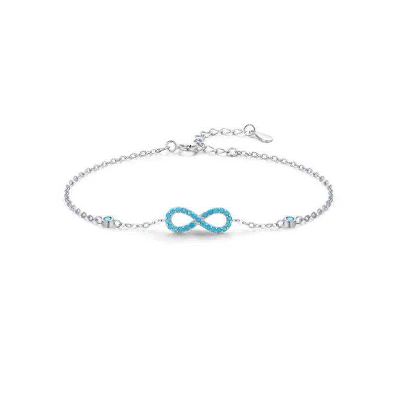 GENERICO - Pulsera infinito turquesa plata 925 mujer regalo joya