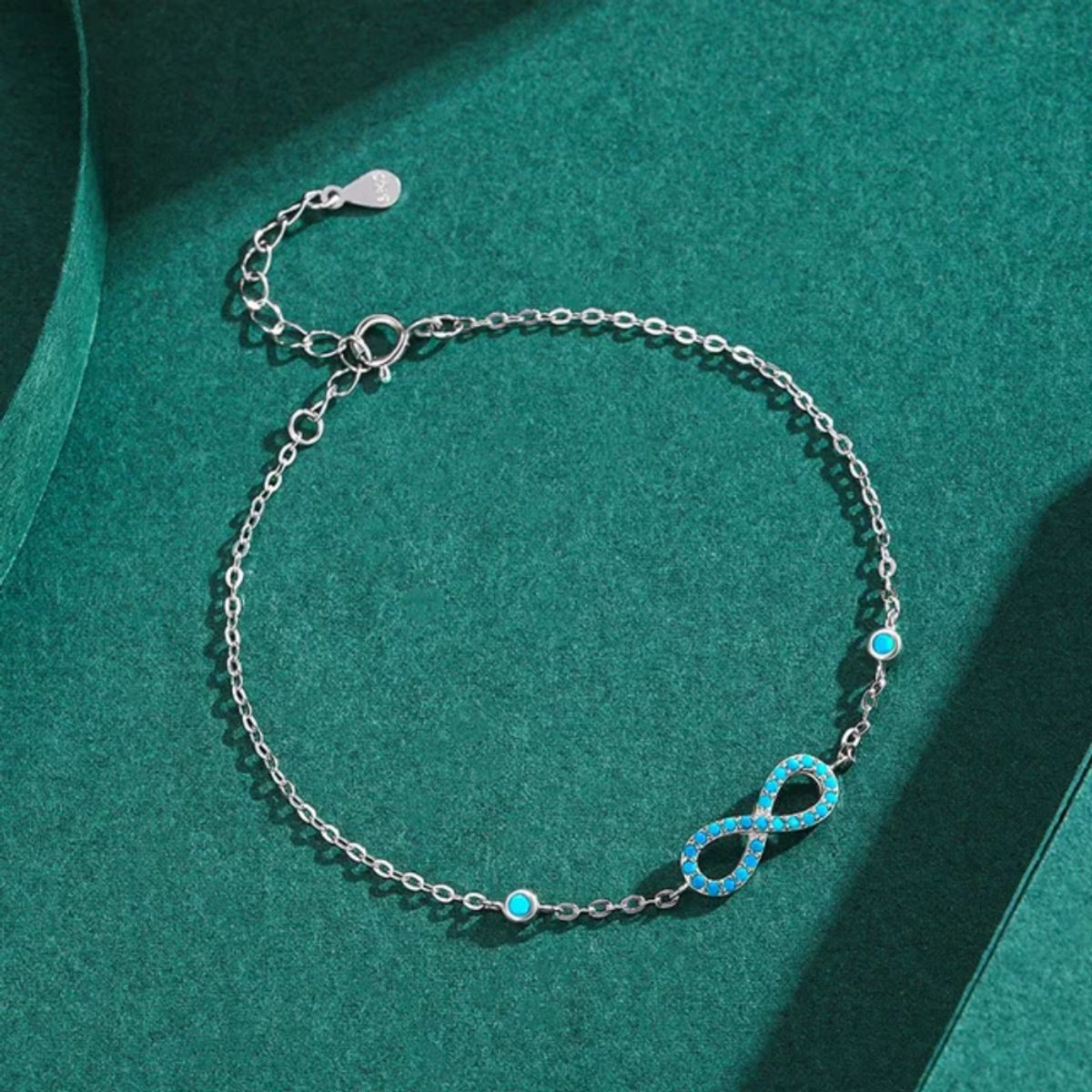 GENERICO - Pulsera infinito turquesa plata 925 mujer regalo joya