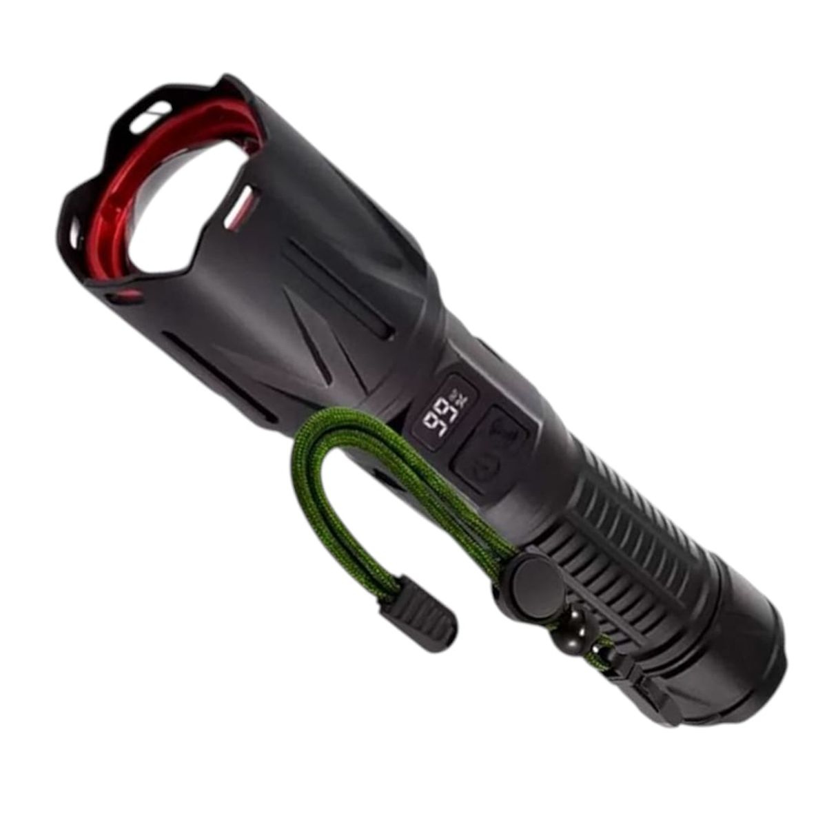 GENERICO - Linterna Led Táctica 12000lm Recargable Con Alarma Sonora