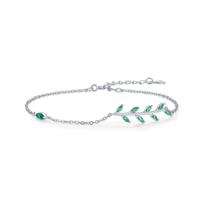 GENERICO - Pulsera hojas plata 925 mujer regalo joya