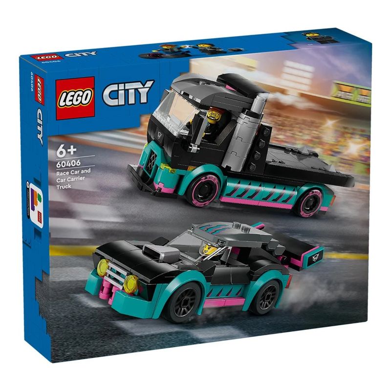 LEGO - Lego City Auto de Carreras y Camión de Transporte 60406