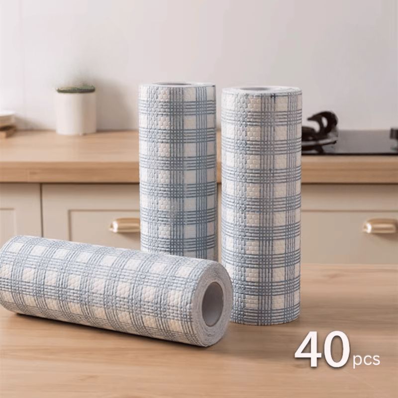 HOMESTAR - Paños de Cocina Desechables Multiuso 25x28 cm - 40 Pcs