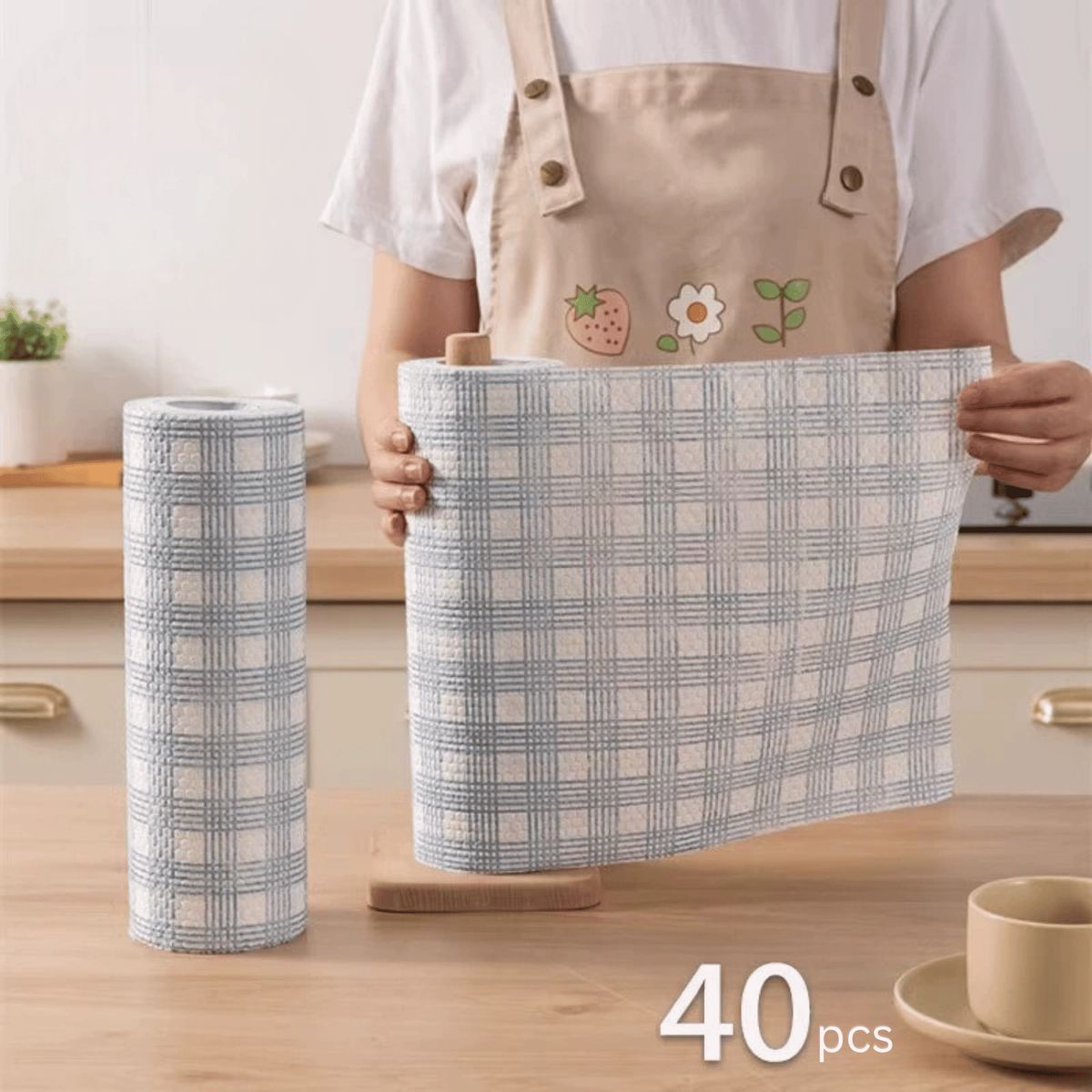 HOMESTAR - Paños de Cocina Desechables Multiuso 25x28 cm - 40 Pcs