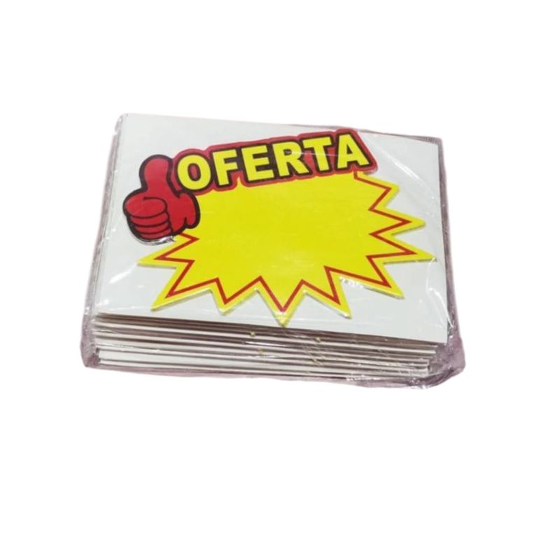 GENERICO - Pack 100 Etiquetas de Oferta de Carton 7x10cm