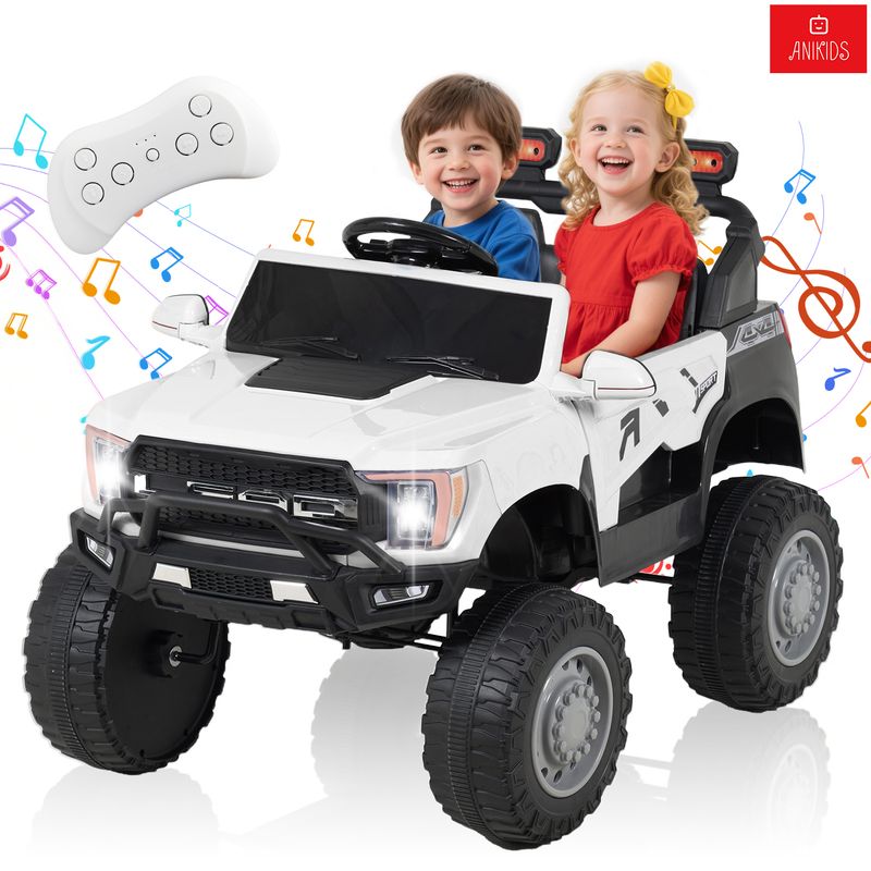 ANIKIDS - Auto a Batería Niños 12V Control Remoto Todoterreno Blanco