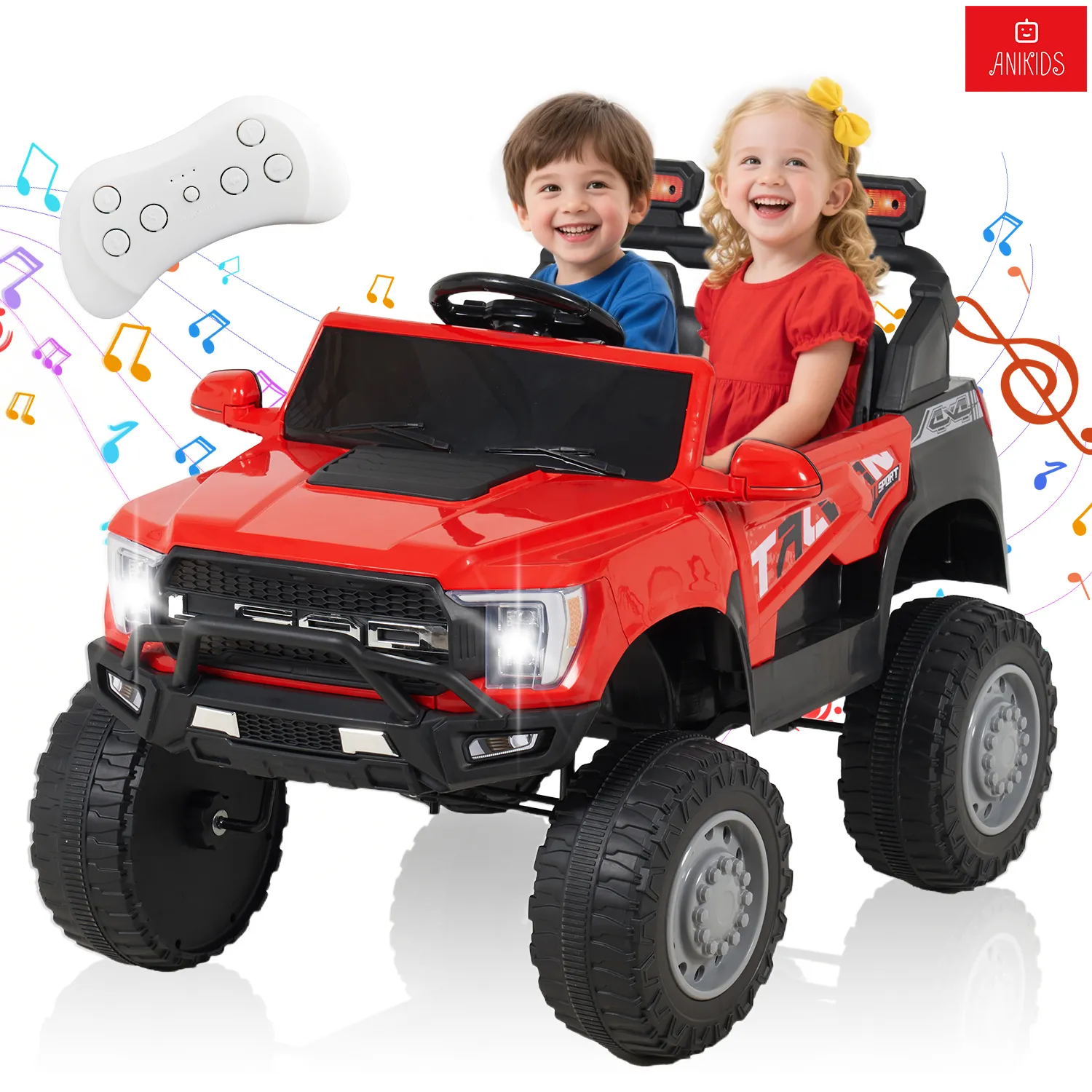 子供車　RED ANIKIDS Auto a Batería Niños 12V Control Remoto Todoterreno Rojo