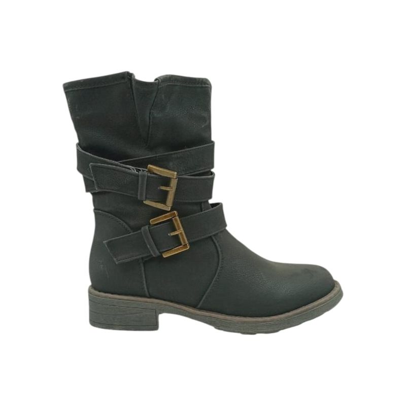 HERIEL - Bota Negra Taco Bajo Mujer