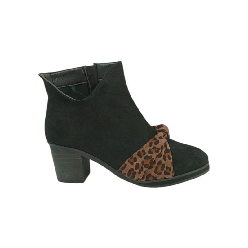 HERIEL - Botín Negro Print Mujer