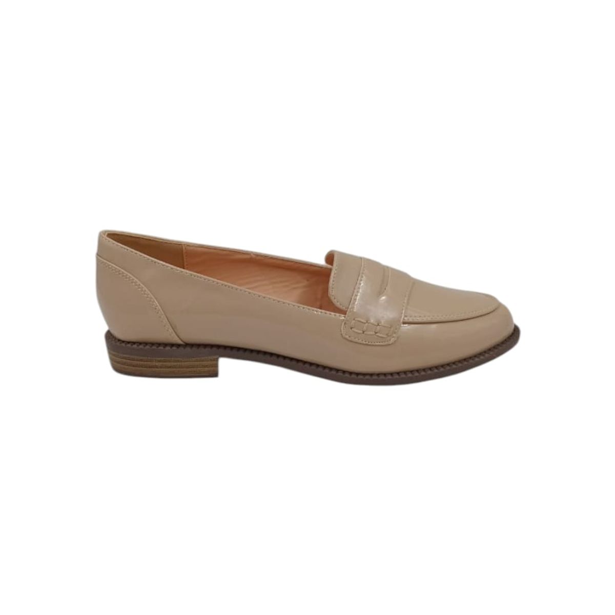 HERIEL - Mocasín Beige Charol Mujer