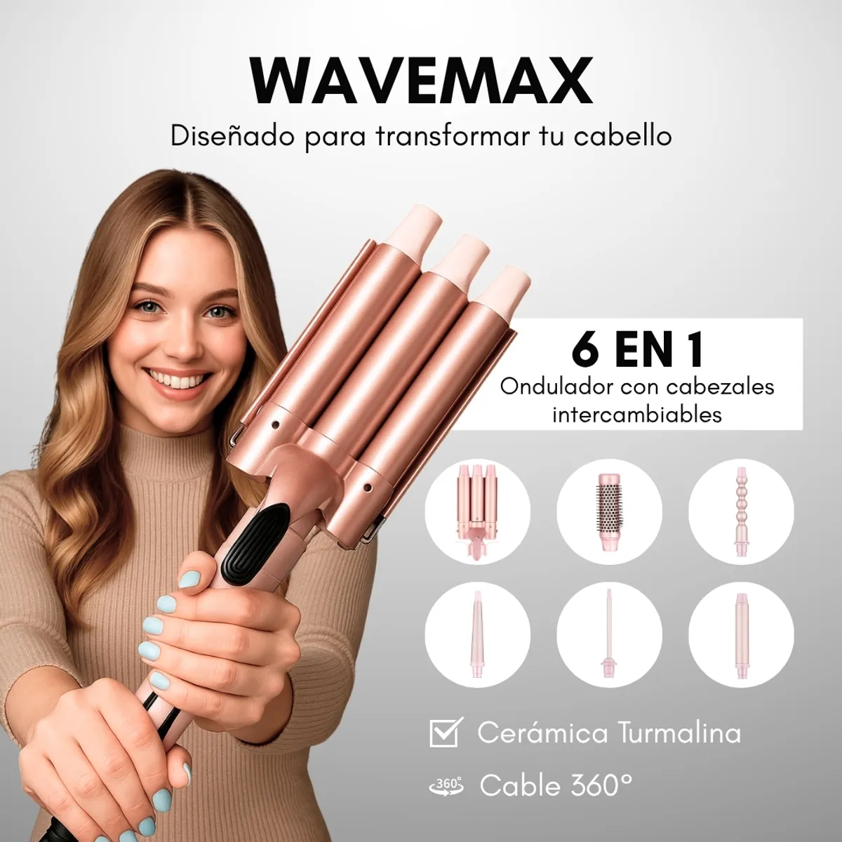 REBEL - Voluminizador y Ondulador WaveMax Pink