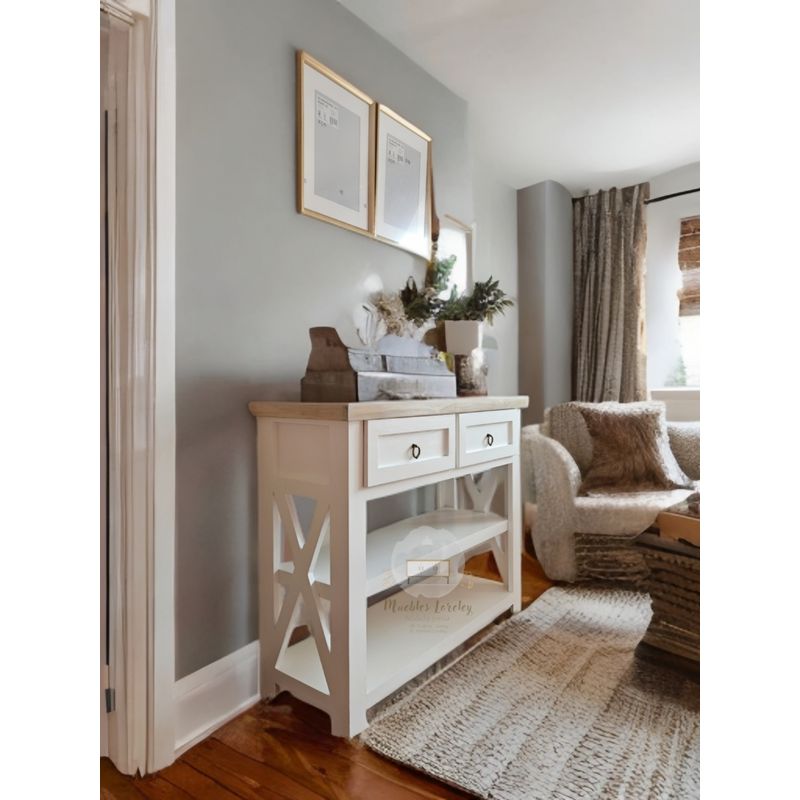 RUSTIC STYLE - ARRIMO DE MADERA EN DECAPADO + TIRADOR PREMIUM DELUXE