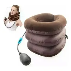 GENERICO - Almohada 3 Nivel Cojín Cuello Cervical Inflable Viaje Avión
