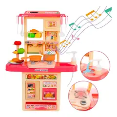 TOYUN TOYUN - Kit Completo De Cocina De Juguete Para Niños Rosa