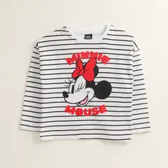 DISNEY - Polera Manga Larga Niña Minnie Classic Lines Blanco