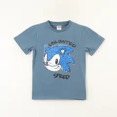 SONIC - Polera Manga Corta Niño Lentejuelas Speed Azul