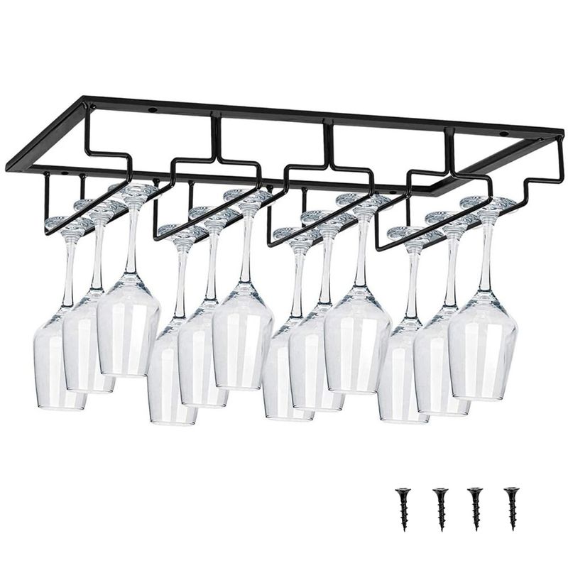ATURE - Colgador De Copas Metal Cromado Bar Premium Organización