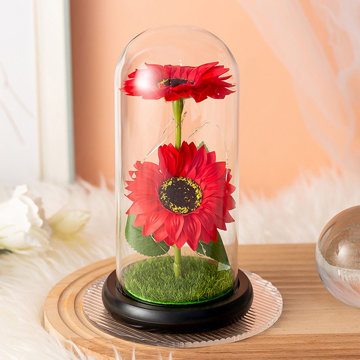 EDWINAYY - Girasol Eterna Girasol Preservada Led San Valentin Regalos